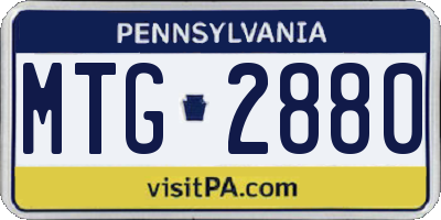 PA license plate MTG2880