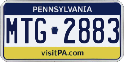 PA license plate MTG2883