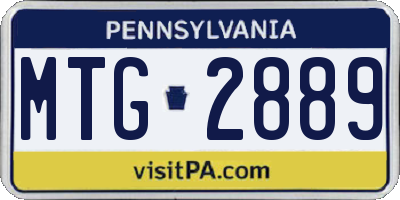 PA license plate MTG2889