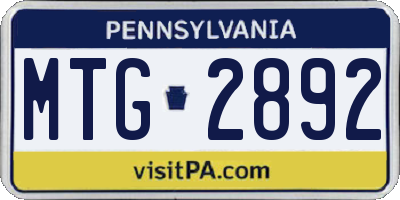 PA license plate MTG2892