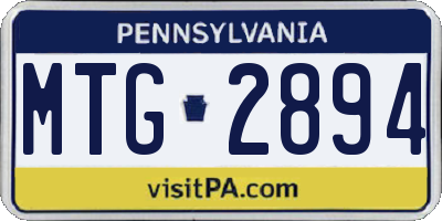 PA license plate MTG2894