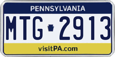 PA license plate MTG2913