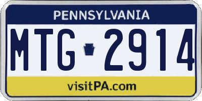PA license plate MTG2914
