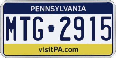 PA license plate MTG2915