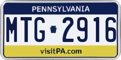 PA license plate MTG2916