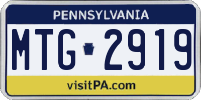 PA license plate MTG2919