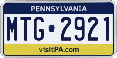PA license plate MTG2921