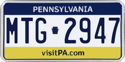 PA license plate MTG2947