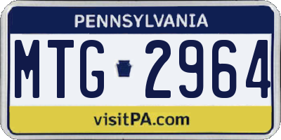 PA license plate MTG2964