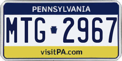 PA license plate MTG2967
