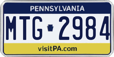 PA license plate MTG2984