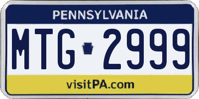 PA license plate MTG2999