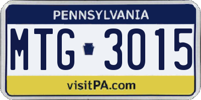PA license plate MTG3015
