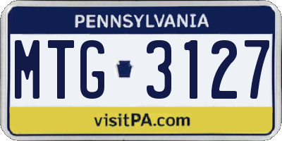 PA license plate MTG3127