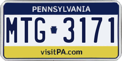 PA license plate MTG3171