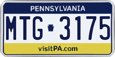 PA license plate MTG3175