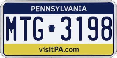 PA license plate MTG3198