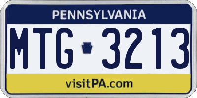 PA license plate MTG3213