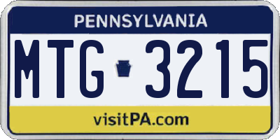 PA license plate MTG3215