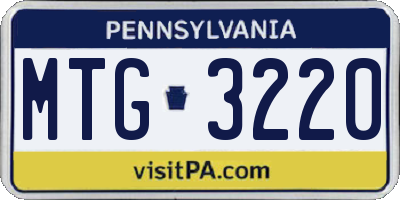 PA license plate MTG3220