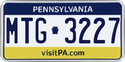 PA license plate MTG3227