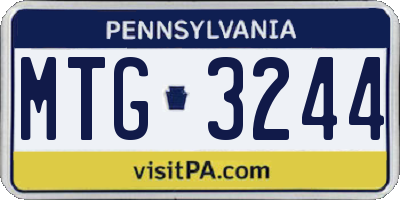 PA license plate MTG3244