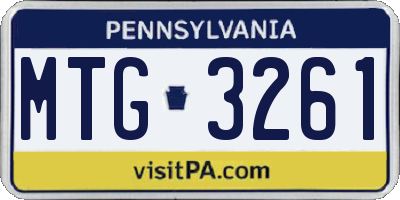 PA license plate MTG3261