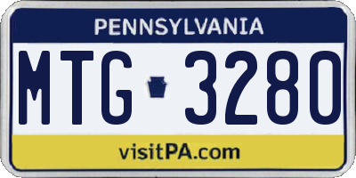 PA license plate MTG3280