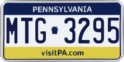 PA license plate MTG3295