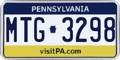 PA license plate MTG3298