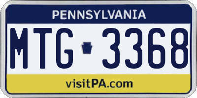 PA license plate MTG3368
