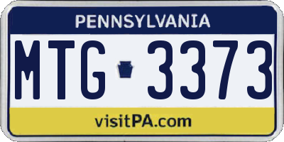 PA license plate MTG3373