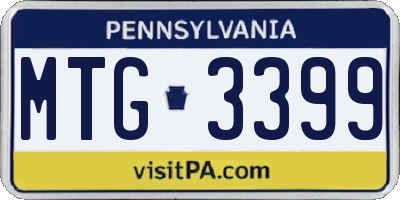 PA license plate MTG3399