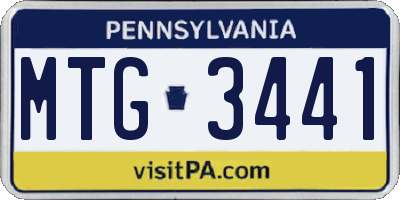 PA license plate MTG3441