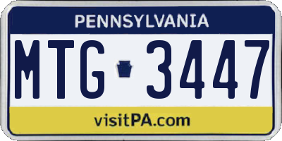 PA license plate MTG3447