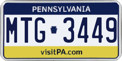 PA license plate MTG3449