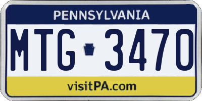PA license plate MTG3470
