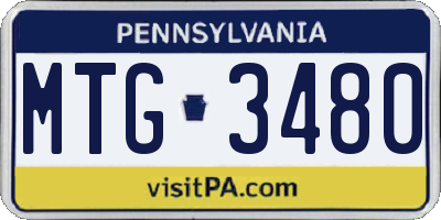 PA license plate MTG3480
