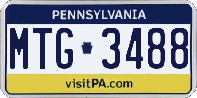 PA license plate MTG3488