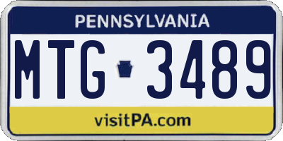 PA license plate MTG3489