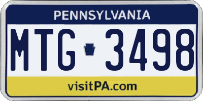 PA license plate MTG3498