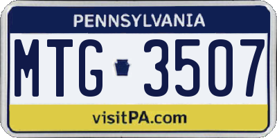 PA license plate MTG3507