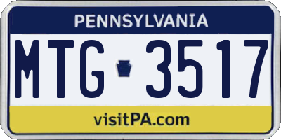 PA license plate MTG3517