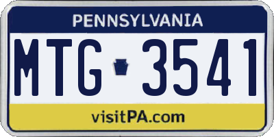 PA license plate MTG3541