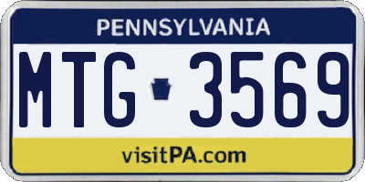 PA license plate MTG3569