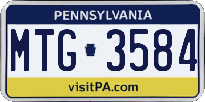 PA license plate MTG3584