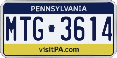 PA license plate MTG3614