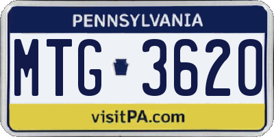 PA license plate MTG3620