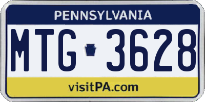PA license plate MTG3628