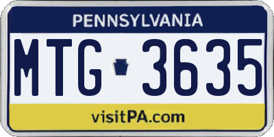 PA license plate MTG3635